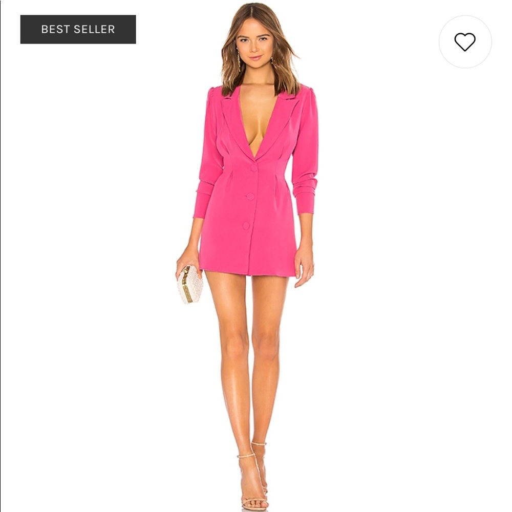 Lovers + Friends City Blazer Dress in Magenta